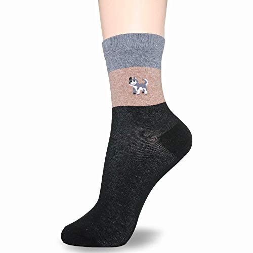 Dearmy Dog Socks For Women | Dog Mom Cute Animal Socks | Best Christmas Birthday Gifts | Gifts For Women (Womens Shoes Size 5-9, Dark Gray,Navy, Beige,Black, Gray) #TOP1