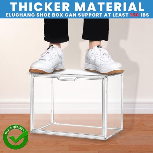 Image of Portable Plastic Shoe Rack Organizer with Door, Shoe Storage Cabinet Adjustable Shoe Storage Organizer Stackable Shelf (Transparent, 1 pcs)