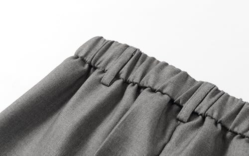 Boys Dress Pants Solid Adjustable Waist Straight Slim Fit Flat Front Uniform Pants 5T-16Y4