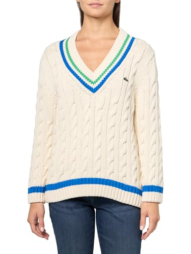 Lacoste Women's V-Neck Pullover Sweater