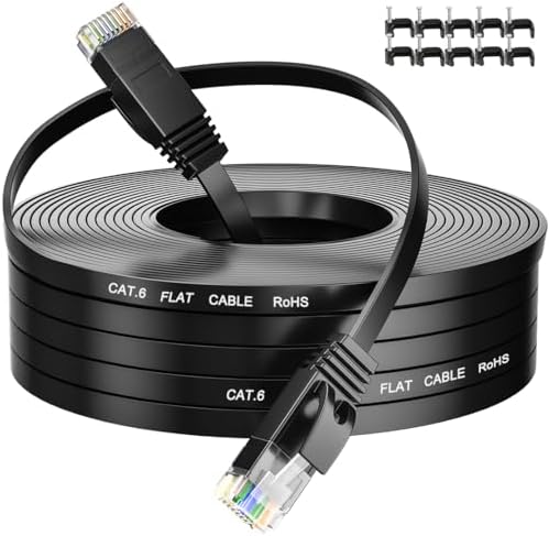 Kabel Ethernet 10m Cat 6 Kabel Sieciowy 10 Metrów Ethernet Cable 30ft Kabel Masowy Rj45 Gigabit żelazny Pancerz LAN Cable Wysoka Prędkość 250MHz Kat.6 Kabel do Internetu dla Routera Modemu