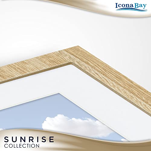 Icona Bay 8X10 Mat To 5X7 Picture Frames (Ash Brown, 5 Pack) Solid One-Piece Wood Composite, Modern Farmhouse Set, Sunrise Collection #TOP2