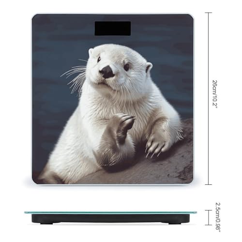 Báscula digital para baño con pantalla LCD grande y vidrio templado miniatura 2