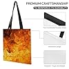 FekiLoot Roaring Flame Polyester Tote Bag, 35x40cm Stylish Lightweight Shoulder Handbag, Reusable Multi-Purpose Fabric Carryall for Work Travel Shopping Daily Use #4