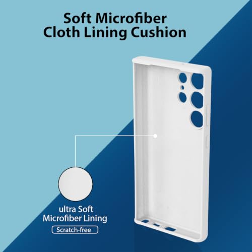 Image of LIRAMARK Liquid Silicone Soft Back Cover Case for Samsung Galaxy S22 Ultra (White)