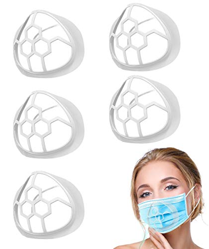5PCS Silicone Face Bracket,3D Bracket Inner Support Frame for More Breathing Space,Keep Fabric off Mouth,Cool Lipstick Protection Stand,Reusable&Washable