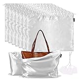 FEICHANGHAO 7 Pack Dust Bags for Handbags Storage Silk Cloth Bag With Drawstring Large Storage Pouch for Handbag Purse Shoes Boots (White, 19.6 × 15.7)