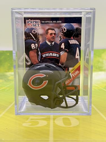 Chicago Throwback NFL Helmet Shadowbox w/Mike Ditka card