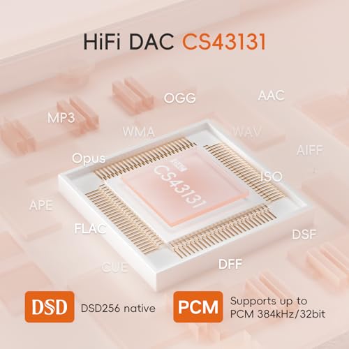 Image of HiBy R1 HiFi MP3 Player with Bluetooth 5.1 Hi-Res Audio Certified DSD 256 Native Tidal Qobuz Player MSEB Tuning 3 inchTouchscreen 2TB Expanded Memory
