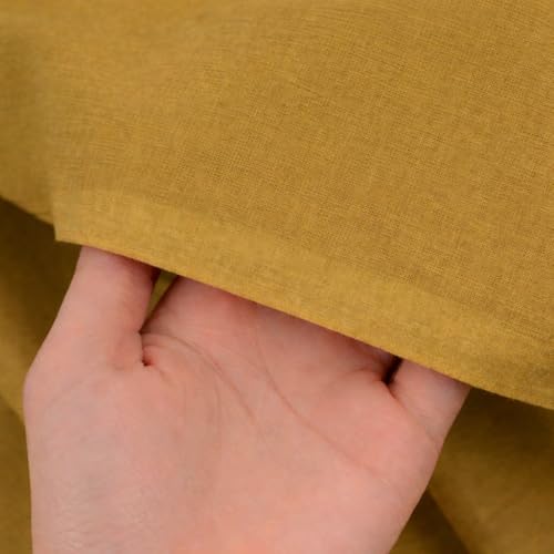 Image of Soimoi Yellow Solid 60 * 60's Cotton Cambric Fabric by 5 Yards, 56 Inch Wide Light Weight Material Suitable for Kurtis, Blouses, Kids Clothing, Tunics, Dresses and Summer Apparel