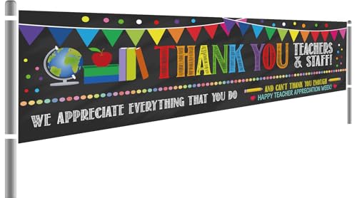 Teacher Appreciation Week Banner Yard Sign Decorations Thank You Teacher Staffs Banner Yard Sign Decorations