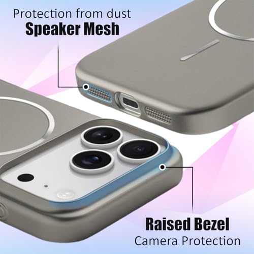 Image of AIBEX Ultra-Thin Mag-Saf Back Cover Case Compatible with iPhone 17 Pro| Slim Fit Scratch-Resistant Matte | Magnetic Wireless Charging | Microfibre Lining | Camera Protection (PC Material) - Titanium