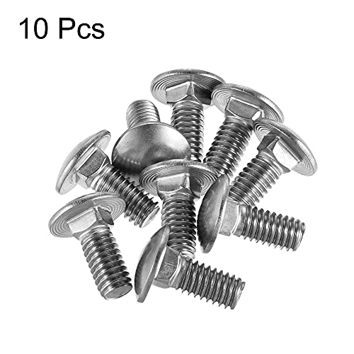 Image of uxcell 5 /16-18x3 /4 Carriage Bolt Round Head Square Neck 304 Stainless Steel 10pcs