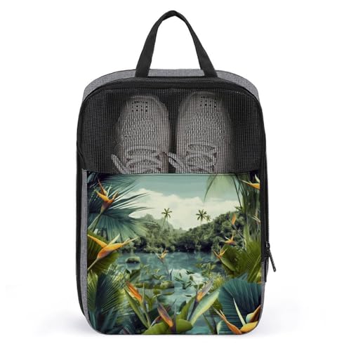 Sac à chaussures et sac de rangement suspendu gris pour serviette de bain