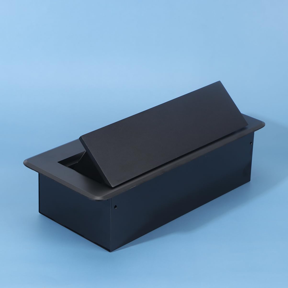 Pop Up Steckdose 3 Europäische Buchsen, Schwarz, Aluminium Stahl
