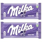 Milka Alpenmilch Alpine Milk Chocolate 90g (Pack of 2)