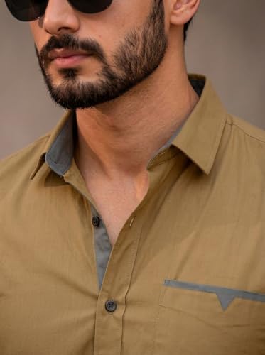 Image of Amazon Brand - INKAST Cotton Shirt for Men | Regular Fit Full Sleeve Casual Shirt | Stylish Formal Office Wear Shirts for Men | Soft Comfortable Breathable Cotton Fabric | Fashionable Office Wear