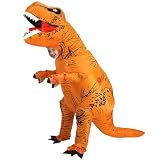 Inflatable Dinosaur Costume Kids, Durable T-REX Costume for Halloween,Brown
