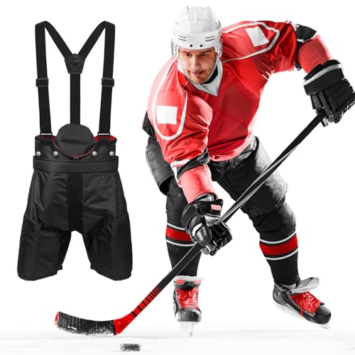 Cuffbow 2 Pcs Hockey Suspenders Heavy Duty Ice Hockey Suspenders Adjustable Length with 1.5 Inches Elastic Straps for Men Women
