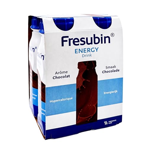 Fresubin Energy Drink - Schokolade Hochkalorische Trinknahrung von Fresenius Kabi 300 kcal pro Flasche laktosearm Ballaststoffarm ideal bei Mangelernährung (200 ml (4er Pack) Schokolade)