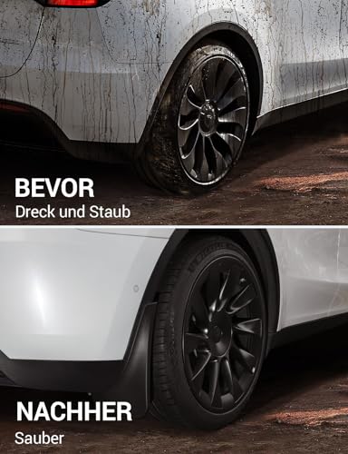 BASENOR 2020-2024 Model Y Schmutzfänger Splash Guards Kotflügel Kein Bohren Kein Klebeband Schmutzfänger All Weather Protector Kotflügel für Model Y Exterior Zubehör (4er Set)