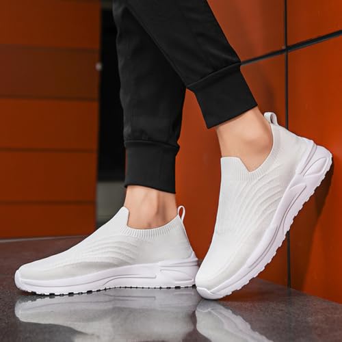 Men Solid Color Mesh Slip On Casual Shoes Comfortable Breathable Soft Sole Round Sneaker Laces for Men3