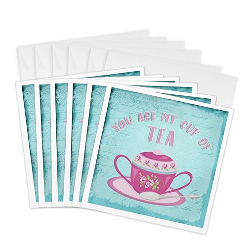 Cartes de vœux théière rose 3dRose : Le lot idéal pour accompagner vos cadeaux