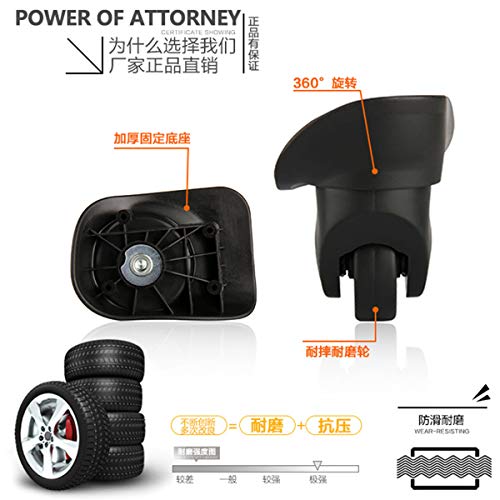 Luggage Wheel,Luggage Suitcase Wheels, 360 Degree Swivel Luggage Mute Wheel Suitcase Replacement Repair Wheels Parts Spinner (W157#)3