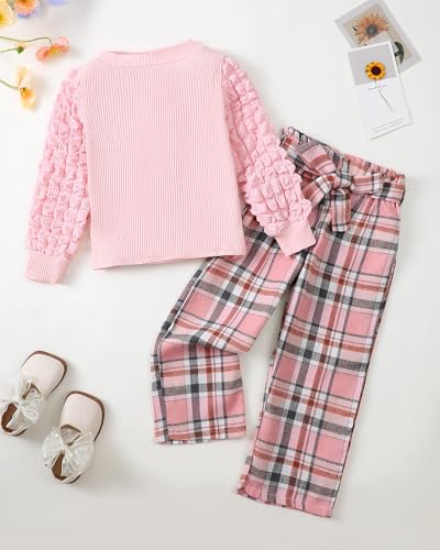 Image of Little Girls Clothes Kids Fall Winter Outfits Pant Set for Girl Age 4-8