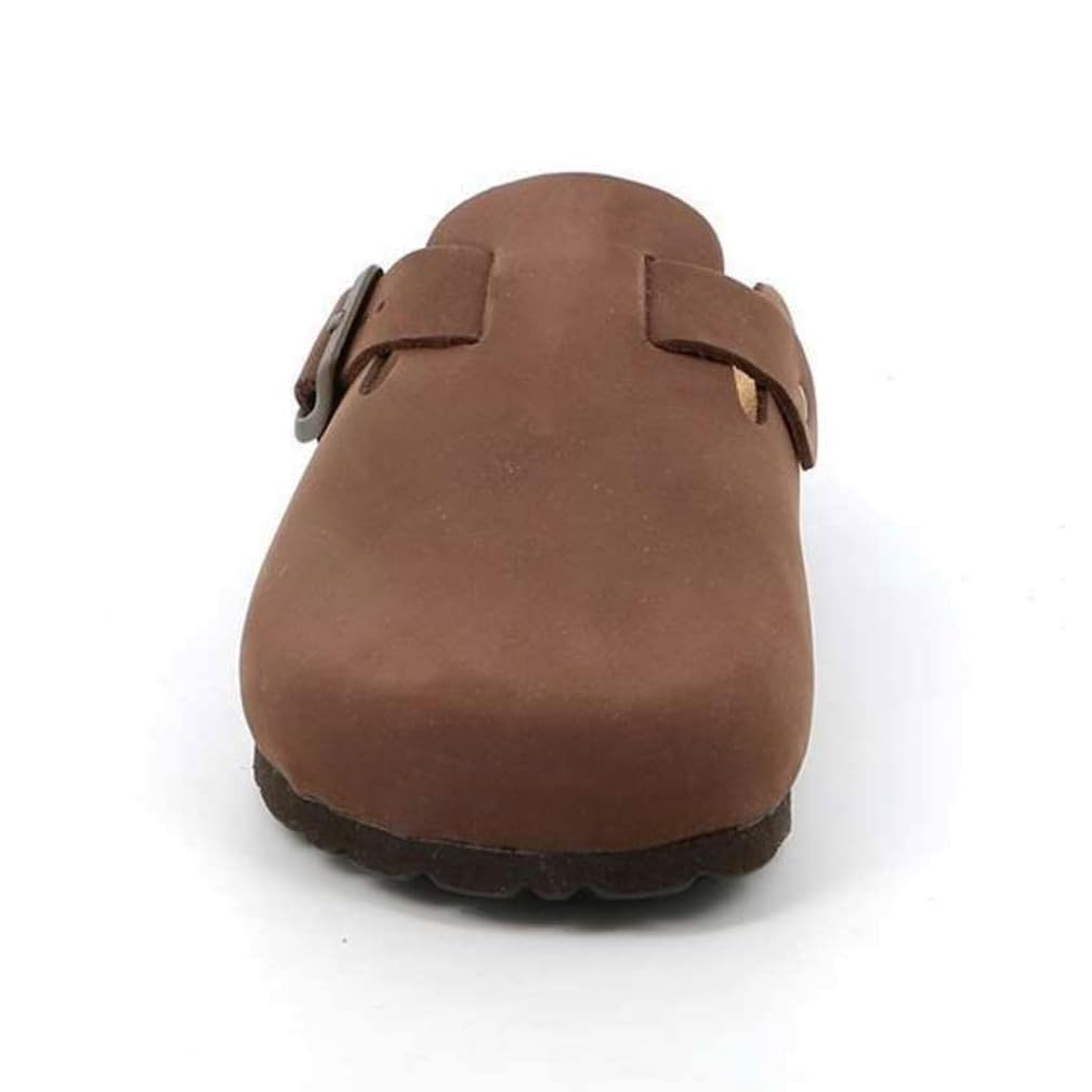 GRUNLAND Ciabatte Sabot Donna in Vera Pelle SARETTA con Cinturino Fibbia Regolabili e Sottopiede anatomico