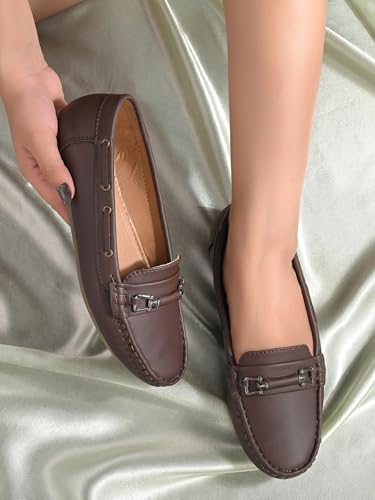 Image of Karaddi Women's Loafers | Cushioned Footbed | Stylish Fashion Moccasins | Comfortable Slip On Formal Loafer for Women | Flexible Style Casual Shoes | Formal Office Wear Shoe