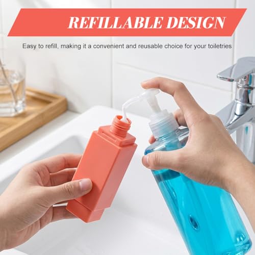 Image of MAYCREATE 4 in 1 Travel Dispenser Bottle Reusable Travel Toiletry Bottles Kit, Leak-Proof Refillable Containers for Storing Shampoo Shower Gel, Toiletries Bottle for Gym, Business Trip