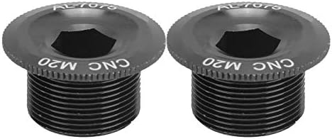 Bike Crank Arm Bolts, 2pcs Bike Crankset Screw Cap 20mm Aluminum Alloy High Hardness Professional for Road Bike for Mountain Bike(M20 Black)