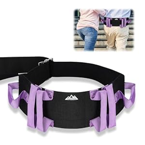 supregear Gait Belt with Handles – Transfer Belts for Seniors, Bariatric, Disabled, Elderly, Physical Therapy – Nursing Safety Assist for Walking and Standing – Quick-Release Metal Buckle, Purple