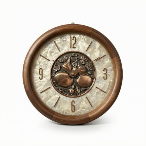 Reloj de mesa con nácar claro de diseño elegante analógico para chimenea 2