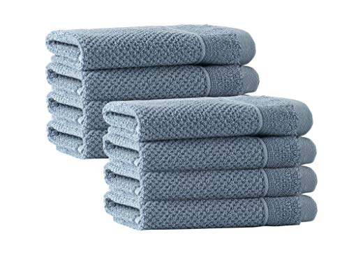Enchante Home - Veta Turkish Towels - 8 Piece Wash Towels, Long Staple Turkish Towel - Quick Dry, Soft, Absorbent #TOP7