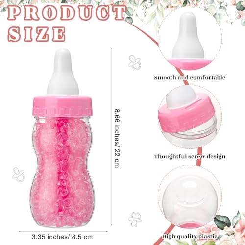 Image of Roowest 512 Pcs Baby Shower Games Guess How Many Pacifiers Sign 100 Small Guessing Games 10 HB Pencils 750ml Milk Bottle 400 Acrylic Pacifiers Decoration for Guest Gender Reveal(Pink,Flower)