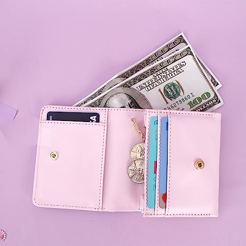 Kuromi Wallet Cute Character Vegan Leather Slim Thin Bifold Lightweight Small Holder with Zipper Coin Credit Cards Bill Organizer for Girls Women3