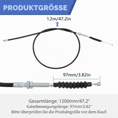 Kupplungsseil PVC Kunststoff Kupplungsseil Verbindungsleitung 47,2 Zoll ATV Kupplungsseil für 150ccm 200ccm 250ccm ATVs Dirt Bikes & Scooter Universal