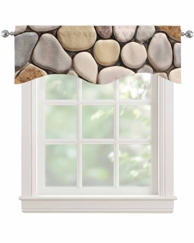 Valances for Windows 2 Panels, Cobblestones Valances Curtains for Kitchen/Bedroom