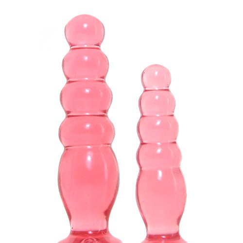 Doc Johnson Crystal Jellies - Anal Delight Trainer Kit - Small-Large - Suction Cup Base - Pink #TOP5