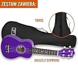 3rd Avenue Ukulele Soprano dla początkujących, 21 cali – w kolorze fioletowym – BEZPŁATNY pokrowiec na ukulele