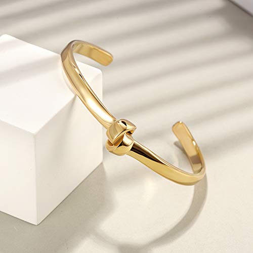 Wistic Gold Bracelet For Women With Love Jewelry Stainless Steel Knot Tie Bangle Cuff Chunky Clover Heart Gold Rose Gold Silver Plated Bracelets For Girls #TOP5