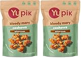 Yupik Bloody Mary Cashews, 4.8 Oz, Kosher, Crunchy Snack, Made with Natural Ingredients & Flavors, Cocktail Flavored Cashews, Caesar Drink Seasoning, Quinoa, Celery & Tomato Garnish (Pack of 2)