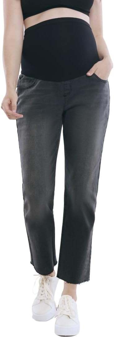 Motherhood Maternity Womens Secret Fit Over The Belly Slim Straight Leg Denim Pregnancy Jeans - Image 2