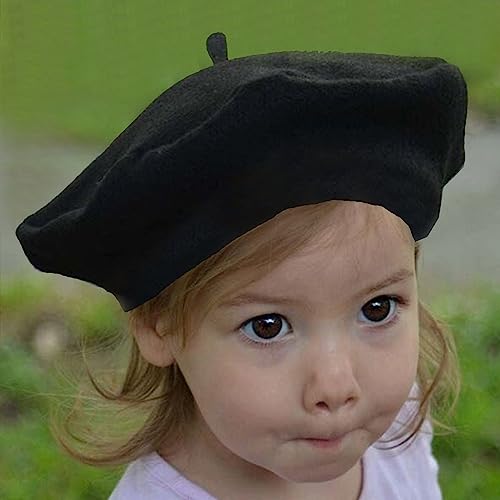 IZUS Toddler French Berets Wool-Blend Artist-Beanie-Cap Solid-Warm Painter-Hat 4-8T for Unsex-Babies Fancy Party/Mime Acc2