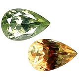 Forma: pera, color: verde 0.59 ct Corte pera (6 x 4 mm) Sin calefacción Sin tratar De verde a rojo Cambio de color Alejandrita 100% natural y auténtica Piedra Preciosa Suelta