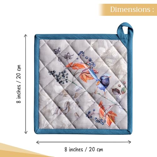 Maison d'Hermine Topflappen-Set, 100% Baumwolle (20 cm x 20 cm, 2er-Pack) – Ansicht 4
