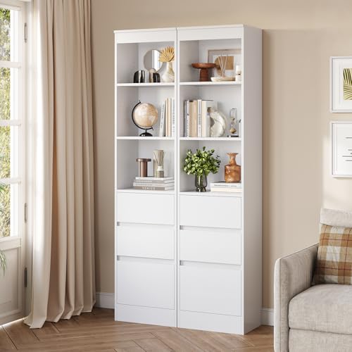 Colonne Salle de Bain 180 cm, 3 tiroirs Blanc FORABAMB