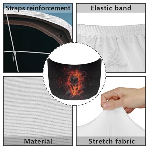 Image of Car Hood Cover Protector,Dust-Proof Soft Comfortable Print Hood Covers for Cars,Decoration Universal Car Accessories Wolf Fire Print